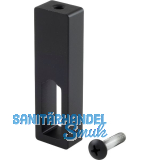 Schrankrohrlager - Mitteltr�ger Ninos, Aluminium schwarz matt lackiert