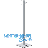 Garderobenst�nder 0984 mit 4 Haken und Schirmring, H�he 1670 mm, Edelstahl/Stahl