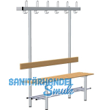 RONTEC Sitzbankst�nder einseitig mit Schuhablage 1000 mm Alu natur eloxiert