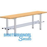 RONTEC Sitzbank freistehend mit Schuhablage 1500 mm Alu natur eloxiert