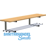 RONTEC Sitzbank wandh�ngend 1500 mm mit Schuhablage Stahl/Buche
