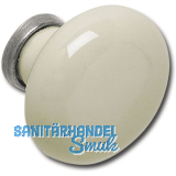 Knopf Ontario 2 � 35 mm, Porzellan/Messing, elfenbein/altverzinnt