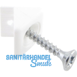 R�ckwandverbinder mit Schraube 3,5 x 25 mm, Kunststoff weiss