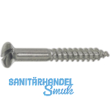 DIN95 3.5 x 20 Stahl vernickelt Holzschraube Linsensenkkopf mit Schlitz