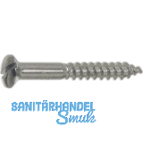 DIN95 4.0 x 50 Messing verchromt Holzschraube Linsensenkkopf mit Schlitz