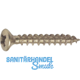 Spanplattenschraube Linsensenkkopf 3.5x 35 Vollgewinde Pozidriv 2 vermessingt