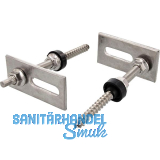 Stockschrauben mit Adapterblech + Mutter + EPDM M12x250 - Edelstahl A2