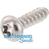 Thermoplastschraube Halbrundkopf mit Flansch 4.0x35 TX20 - Edelstahl A2