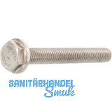 EN1665 M 5x 30 Edelstahl A2 Sechsk. mit Flansch und Sperrverzahnung (DIN6921)