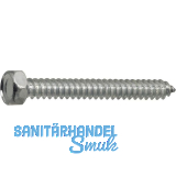 DIN7976C 6.3x 25 verzinkt Sechskantkopf-Blechschraube ~ISO1479