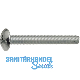 Kombischraube M 8x100 verzinkt mit Pozidriv Kreuzschlitz und Schlitz