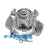 Einschlagmutter M 6x 9 verzinkt mit 4 Einschlagspitzen