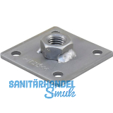 PITZL 5-Lochplatte 80x80x5 mit Mutter M20 verschwei�t ZiNiP beschichtet