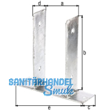 Pfostentr�ger C-Form 91X50X210 feuerverzinkt