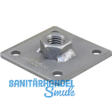 PITZL 5-Lochplatte 100x100x6 mit Mutter M24 verschwei�t ZiNiP beschichtet