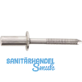 ISO16585 Dichtblindniete Flachrundkopf 3.2x 12 Edelstahl mit gerilltem Nietdorn