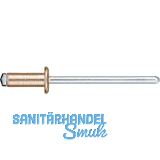 Spenglerniete ISO16582 Flachrundkopf 3.0x 4 Kupfer mit Stahldorn