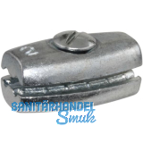 Eiform-Klemmen verzinkt f�r Seil � 2 mm