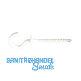 Gebogener Schraubhaken mit Holzgewinde 4,4x83 wei� beschichtet