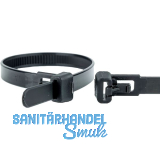 WKK Kabelbinder 7.6x250 schwarz Polyamid 6.6 - wiederl�sbar