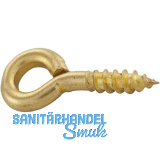 Ringschraube mit Holzgewinde 4,1x25 Stahl vermessingt