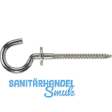 Gebogener Schraubhaken mit Holzgewinde 5,8x95 verzinkt-blau