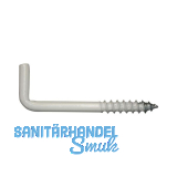 Schraubhaken mit Holzgewinde 3,5x30 Stahl wei�-beschichtet