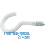 Schraubhaken mit Holzgewinde gebogen 4,3x50 wei�-beschichtet