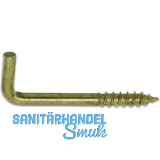 Schraubhaken mit Holzgewinde 4,3x50 Stahl vermessingt