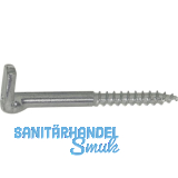 Kreuzschlitzschraubhaken mit Holzgewinde 5.8x100 verzinkt-blau