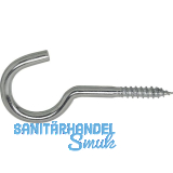 W�scheleinenhaken mit Holzgewinde 6.0x 80 verzinkt-blau