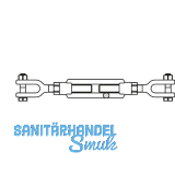Spannschloss M24 verzinkt DIN 1480 mit 2 Gabeln