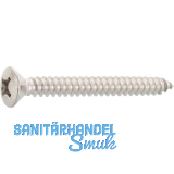DIN7983C 5.5x 90 Phillips-KS Edelstahl A2 Linsensenkkopf-Blechschraube ~ISO7051