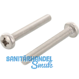 ISO7045 M 6x 16 Phillips Kreuzschlitz Edelstahl A4 Linsenschraube (DIN7985A)