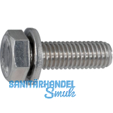 DIN933 Z1 M 5x 12 Edelstahl A2 Sechskantschraube ohne Schaft + Scheibe