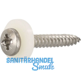 Fensterbankschraube 3.9x22 Pozidriv Kreuzschlitz Edelstahl A2 mit Polyamid-Sch.
