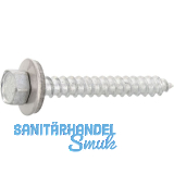 Fassadenbauschraube spitz 6.5x 45 Edelstahl A2 Neoprensch. � 16 mm mit Zulassung