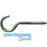 W�scheleinenhaken mit Holzgewinde 5.0x 80 Edelstahl A2