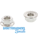 DIN6923 M 8 Edelstahl A4 Sechskant-Sperrzahnmutter mit Flansch