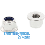 DIN6926 M 5 Edelstahl A2 Sechskantmutter mit Flansch und Polyamideinlage