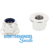 DIN6926 M 6 Edelstahl A2 Sechskantmutter mit Flansch und Polyamideinlage