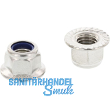 DIN6926 M10 Edelstahl A2 Sechskant-Sperrzahnmutter m Flansch und Polyamideinlage