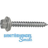 Fassadenbauschraube spitz 6.5x 38 verzinkt mit Neoprendichtscheibe � 16 mm