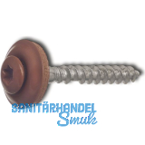 Spenglerschraube 4.5x 45 TX20 Edelstahl A2 Kopf beschichtet RAL8004 kupferbraun
