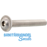 ISO7380-2 M 5x 65 Edelstahl A2-070 Linsenschraube mit Flansch und ISK