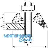 BEAM CLAMP BK1G08 Stahltr�gerklemme M 8 Sphaeroguss feuerverzinkt