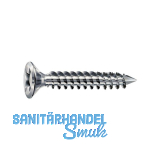 SPAX-FEX CUT Beschlagschraube 4.0x28 PH 2 Kopf 7 mm Stahl silber PVC-Holzprofile