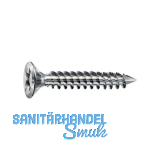 SPAX-FEX CUT Beschlagschraube 4.0x38 PH 2 Kopf 7 mm Stahl silber PVC-Holzprofile