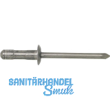 Mehrbereichsniete Flachrundkopf 4.8x15 Aluminium mit Edelstahldorn