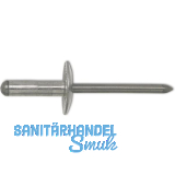 Mehrbereichsniete Gro�flachkopf 4.8x16.9 Kopf 16 mm Aluminium mit Edelstahldorn